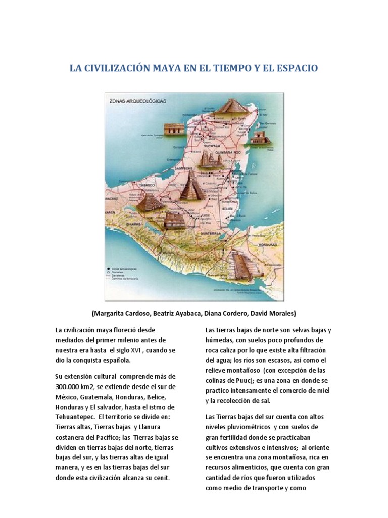 La Civilización Maya en El Tiempo y El Espacio | PDF | Civilización maya |  Mesoamérica, image size:768x1024