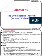 The Myhill-Nerode Theorem (Lecture 15,16 and B) : Transparency No. 10-1