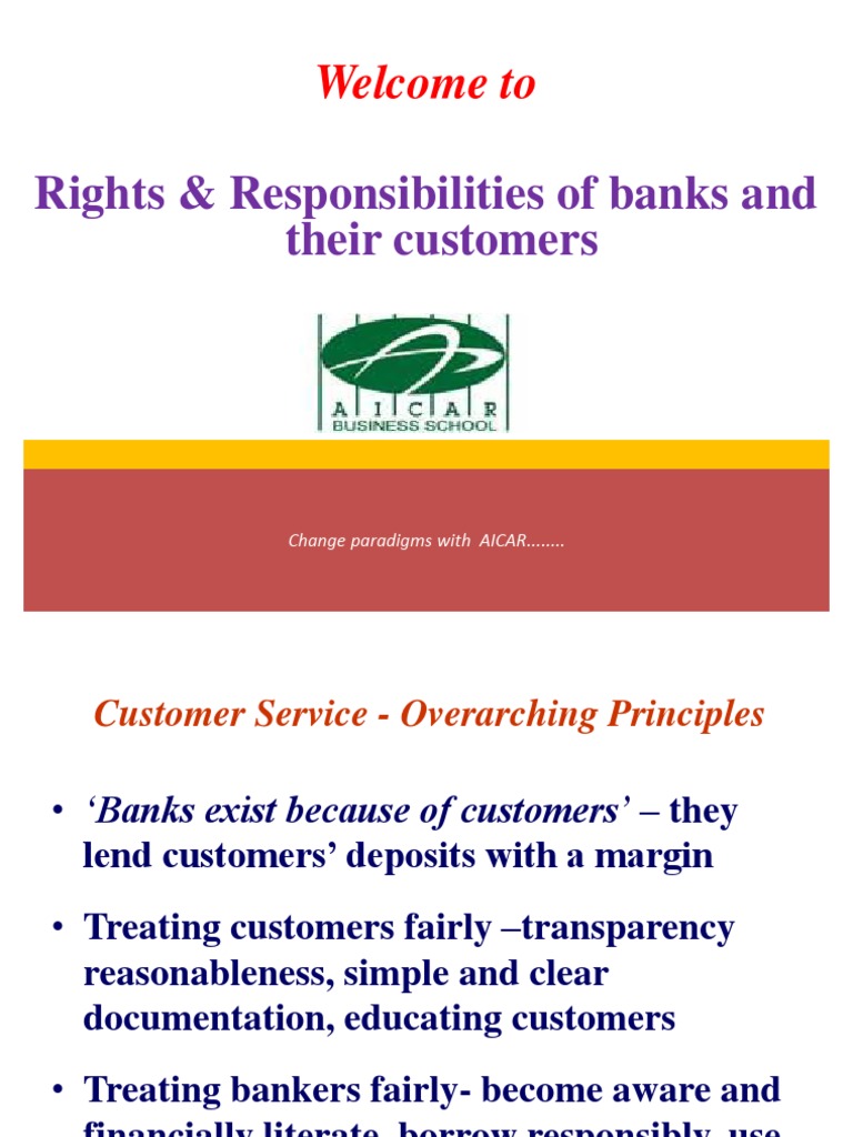 Bank Customer Rights and Responsibilities | PDF | Banks | Loans