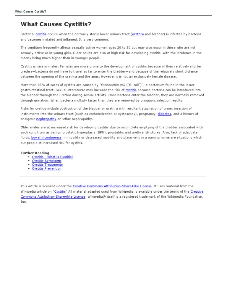 Understanding Cystitis Causes | PDF | Science & Mathematics