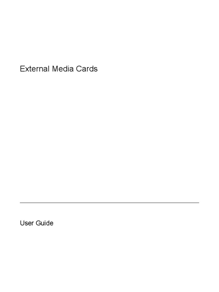 External Media Cards: User Guide | PDF | Personal Computers | Computer ...
