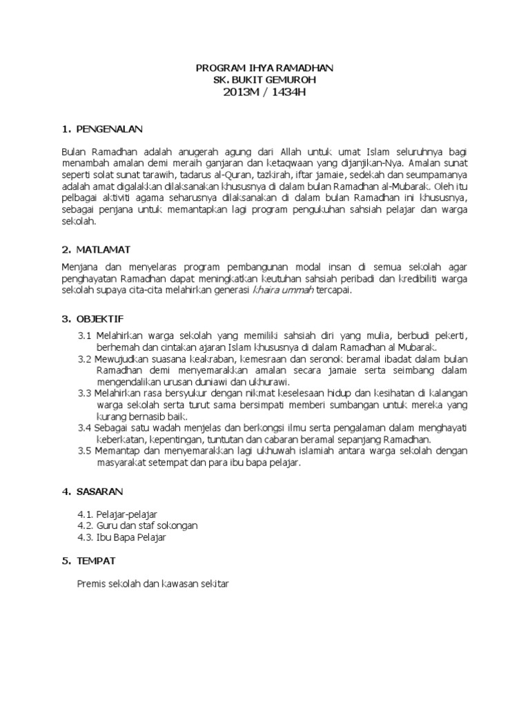 Program Ihya Ramadhan Pdf