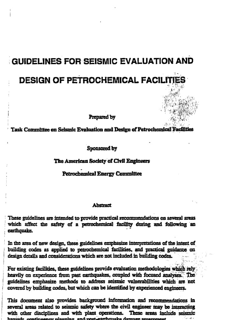 Seismic Guidelines for Petrochemical Facilities | PDF | Structural Load ...