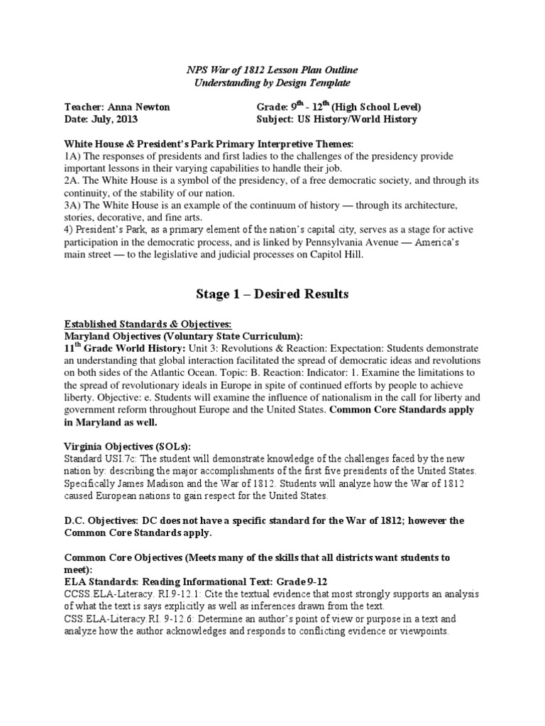 Worksheets War Of 1812 Worksheet war of 1812 high school lesson plan argument educational assessment