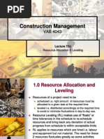 Construction Management: Resource Allocation & Leveling