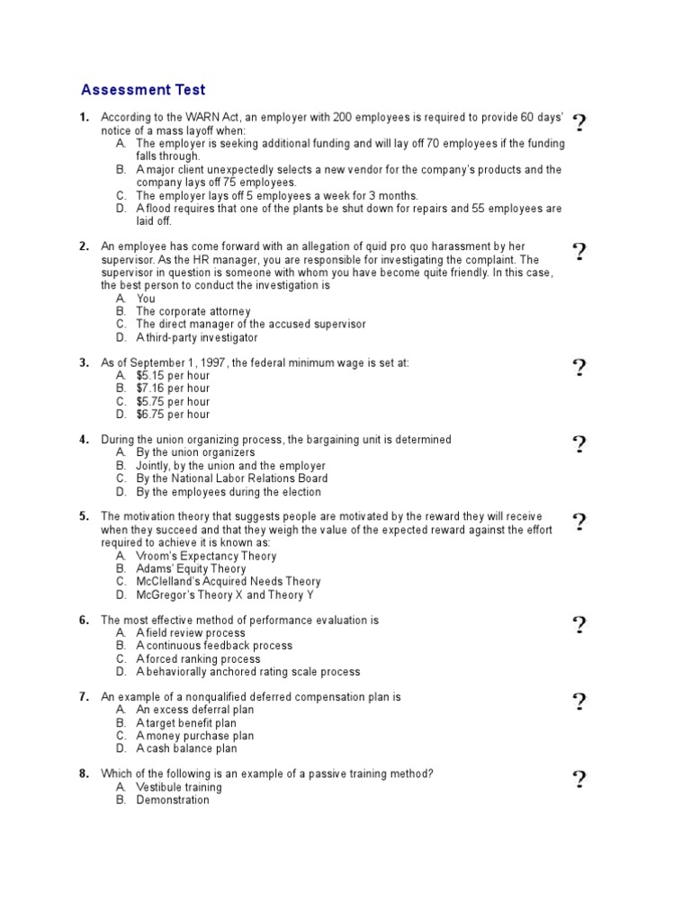 Assessment Test | PDF | Occupational Safety And Health Administration ...