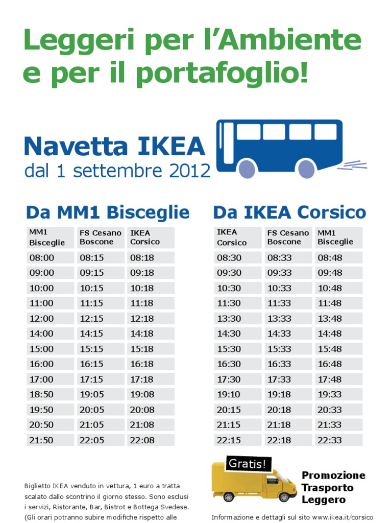Orari Navetta Ikea Milano | PDF