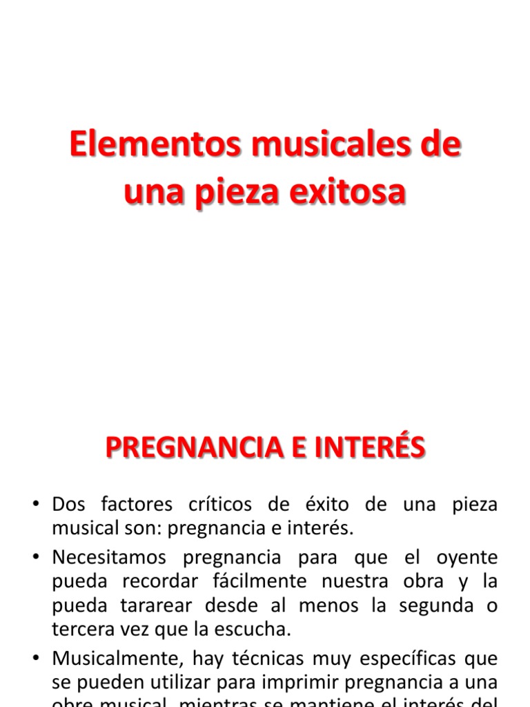 Elementos Musicales de Una Pieza Musical Exitosa Ritmo Melodía