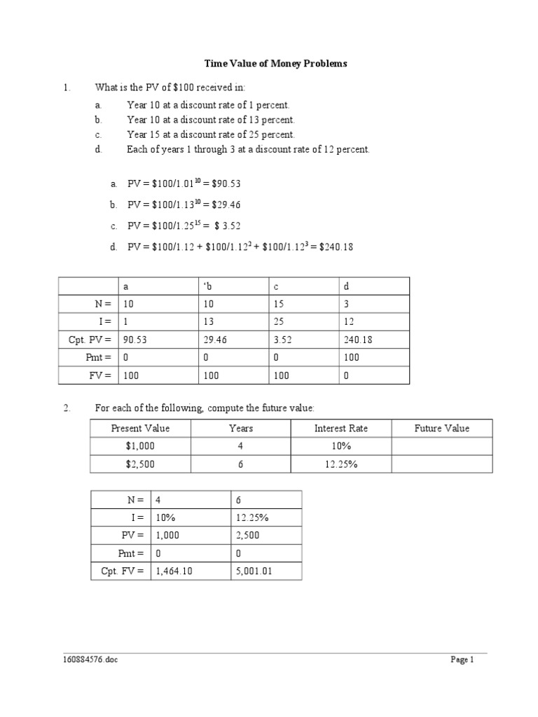 Time Value of Money | PDF | Present Value | Net Present Value