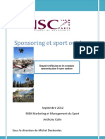 thèse sponsoring et sport outdoor