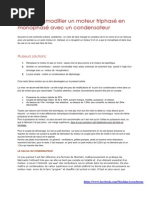 Comment Modifier Un Moteur Triphasé en Monophasé Avec Un Condensateur