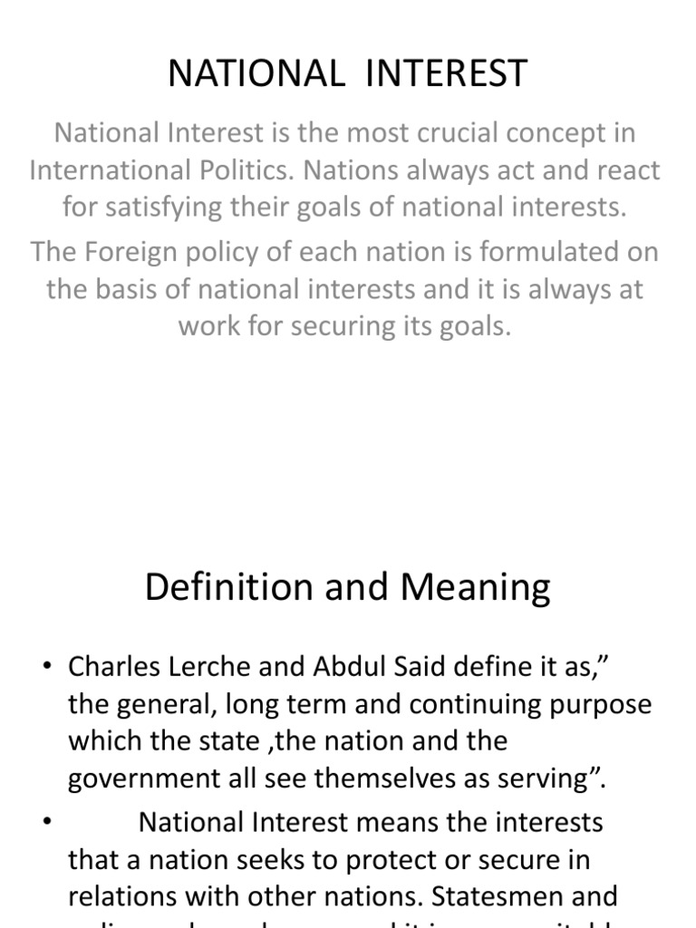 types of national interest