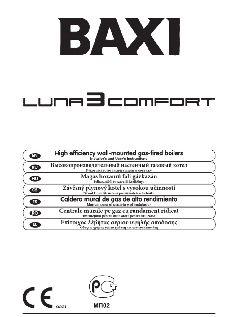 Baxi Luna Comfort Manual | Water Heating | Boiler