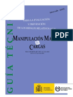 INSHT Guía Técnica Manip. Manual de Cargas