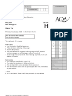 B3 GCSE AQA Biology Further Paper Jan 2009