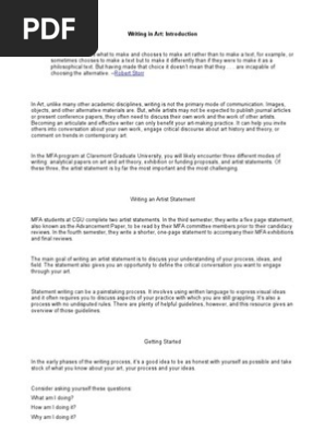 Writing an Artist Statement