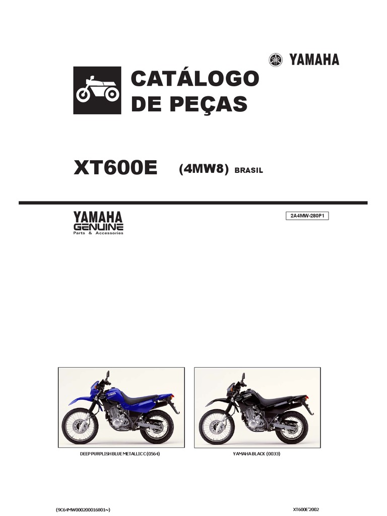 Yamaha XT600E Parts Catalogue Portuguese | PDF | Pistão | Pneu