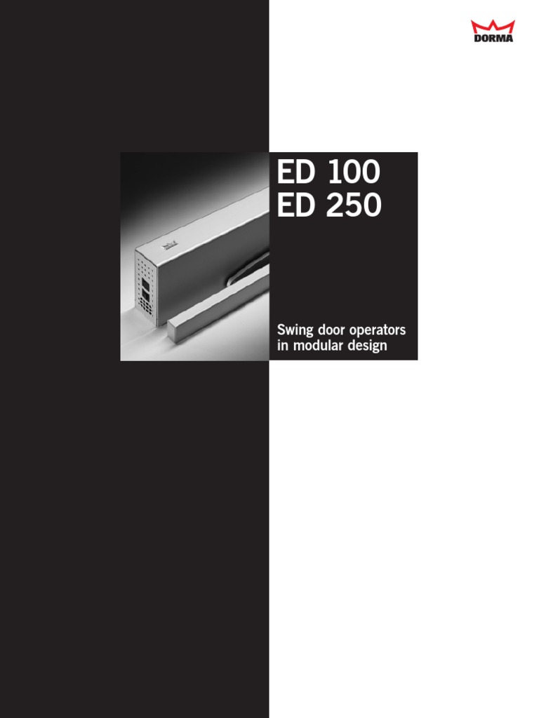 Dorma ED100 250 TechnicalLeaflet | Door | Power Supply