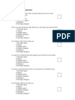 Social Support Questionnaire
