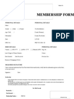 Membership Form: Personal Details Personal Details