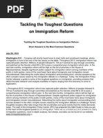 IMMIGRATION REFORM FAQ - The Toughest Questions, By Immigration Policy Center, Distributed by NaFFAA, July 29, 2013