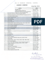 Academic Schedule Odd Sem JUL-DeC 2013