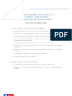 Temario Proceso 2013 Dec. 211: Filosofía Y Psicología Segundo Ciclo de Educación Media