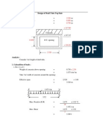 Design of Draft Tube Top Slab: I. Due To U.D.L.