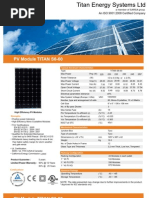 PV Module TITAN S6-60: An ISO 9001:2008 Certified Company