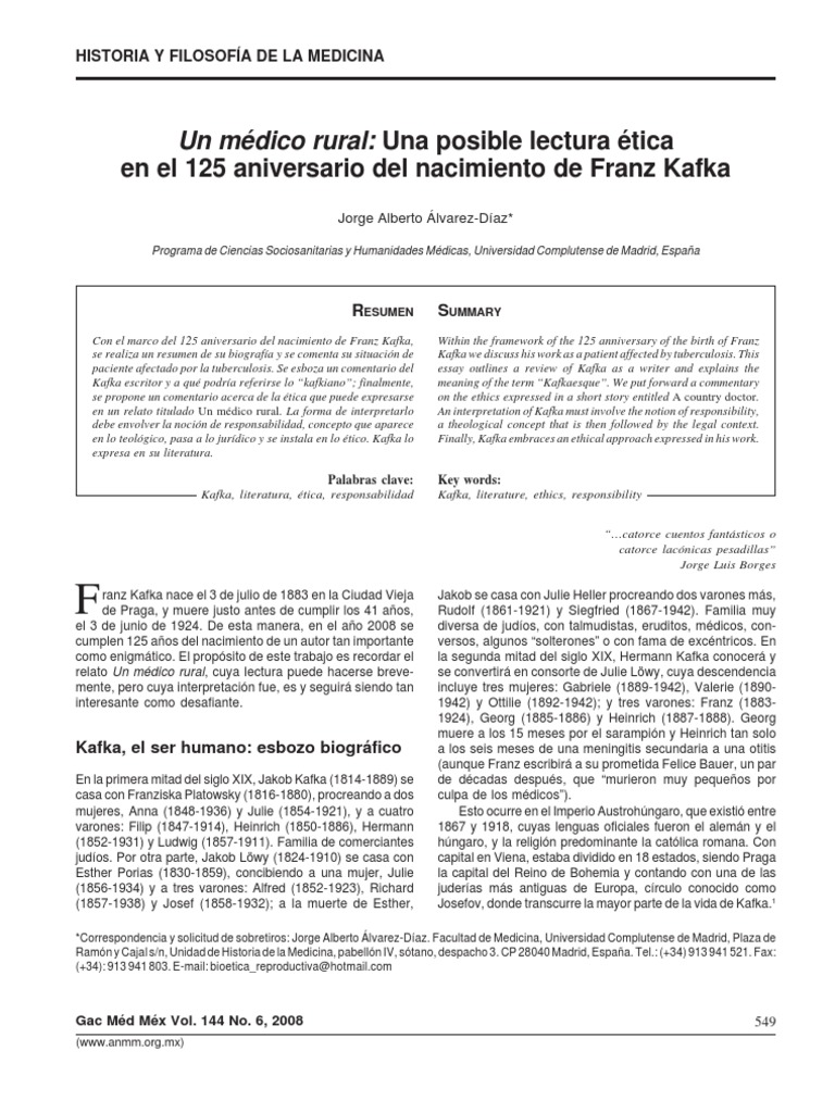 Un Medico Rural - Analisis | PDF | Franz Kafka | Friedrich Nietzsche