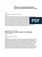 Contrasting Two Approaches in A Community-Based Nursing Practice With Older Adults: The Medical Model and Parse's Nursing Theory
