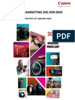 Canon Marketing (M) SDN BHD: Dealers Price List