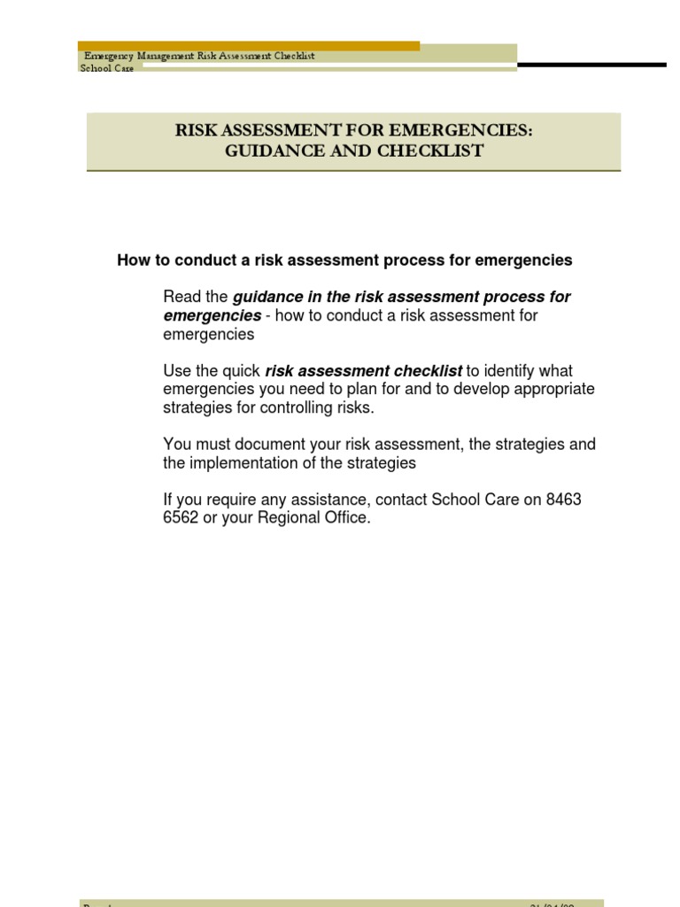 Emergency Management Risk Assessment Guide | PDF | Emergency Management ...