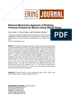 Reduced Mechanism Approach of Modeling Premixed Propane-Air Mixture Using ANSYS Fluent