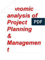 Economic Analysis of Project Planning & Managment