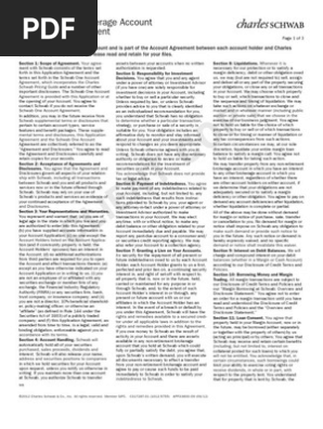 Schwab One Application Agreement
