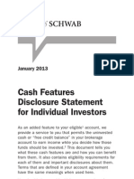 Charles Schwab Cash Features Disclosure Statement For Individual Investors