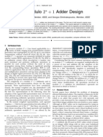 On Modulo 2 Þ 1 Adder Design: Haridimos T. Vergos, Member, IEEE, and Giorgos Dimitrakopoulos, Member, IEEE