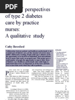 Patients' Perspectives of Type 2 Diabetes Care by Practice Nurses: A Qualitative Study