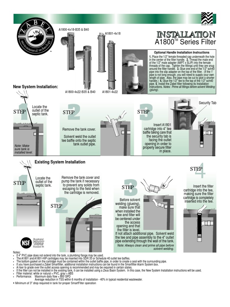 Effluent.filter.zabel.A1800 Pipe (Fluid Conveyance) Industrial