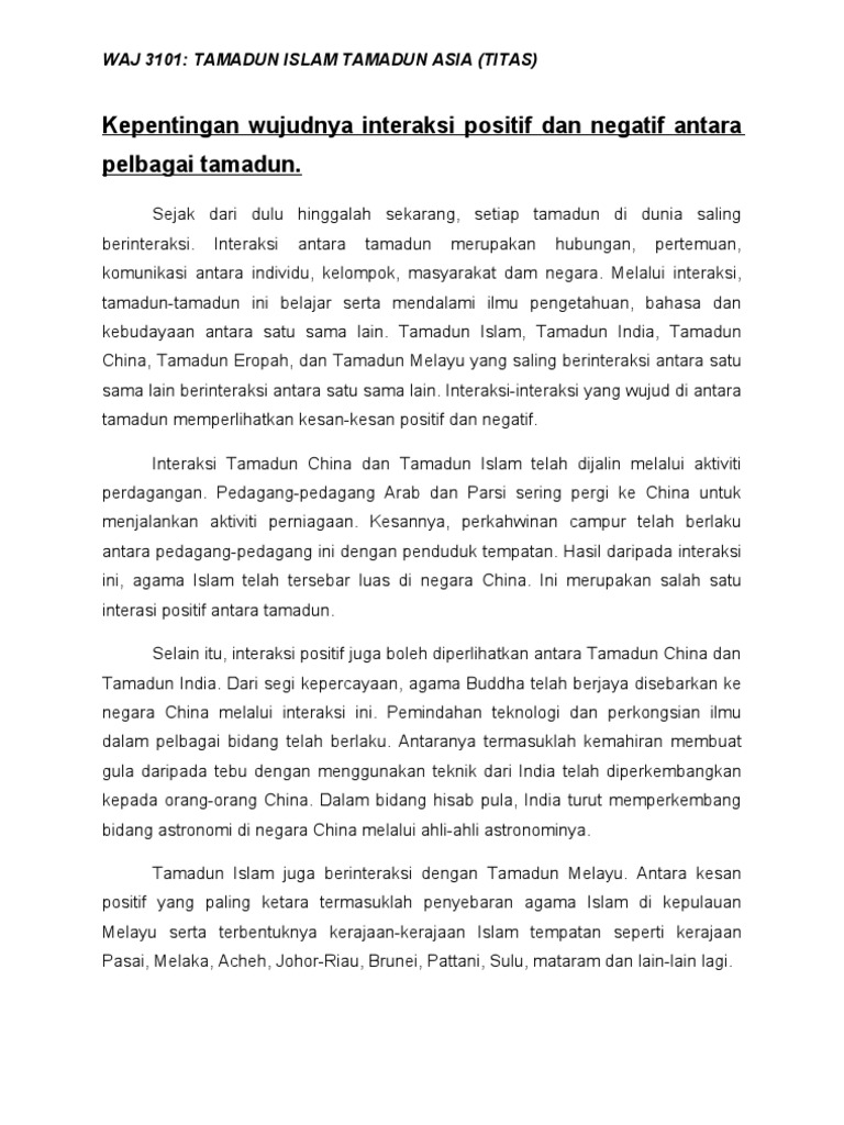 3 Kepentingan Wujudnya Interaksi Positif Dan Negatif Antara 