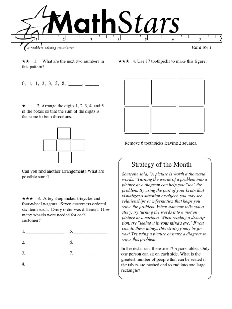 Grade 6 Math Problem Solving Strategies | PDF | Fraction (Mathematics ...