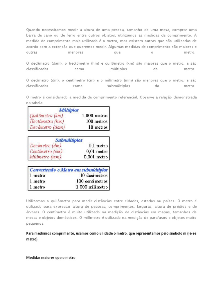 Quando Necessitamos Medir A Altura De Uma Pessoa Ano Medicao