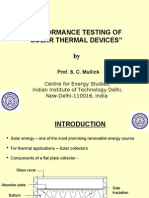 Testing of Solar Thermal Devices