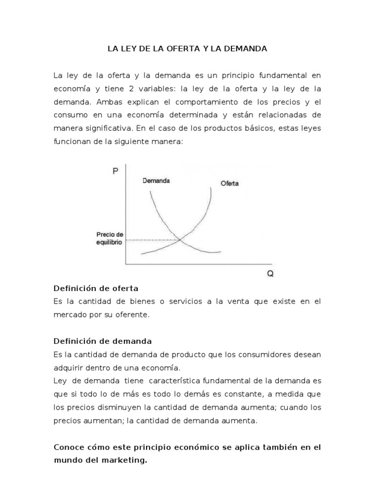 La Ley de La Oferta y Demanda | PDF
