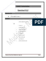 Unit# 5 Factorization Exercise # 5.2