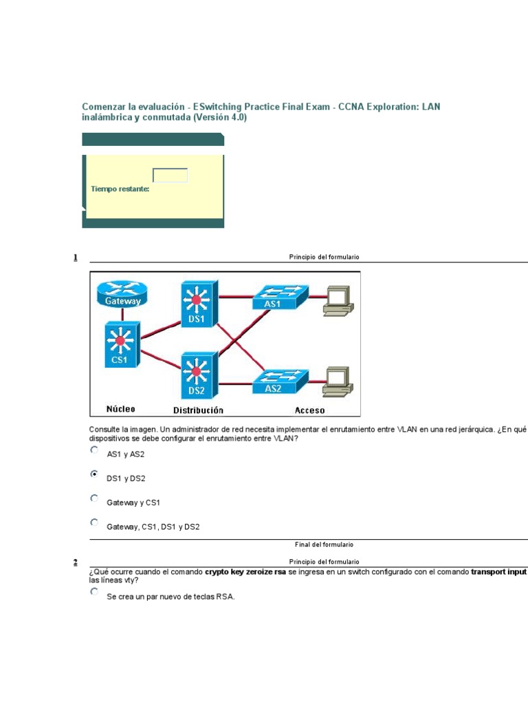 Examen Final de Práctica ESwitching CCNA | PDF | Negocios