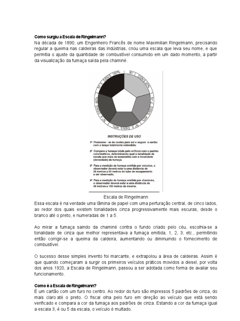Escala de Ringelmann: Monitoramento de Fumaça | PDF | Poluição do ar ...