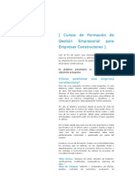 Cursos de Formación de Gestión Empresarial para Empresas Constructoras