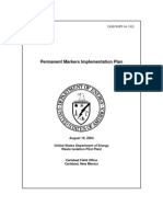 Permanent Markers Implementation Plan - United States Department of Energy Waste Isolation Pilot Plant